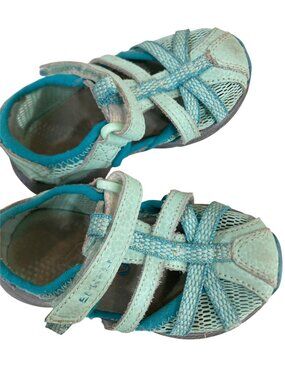 Merrell Kids Select Grip Aqua Sandals US 5W Leather & Mesh Strap Durable